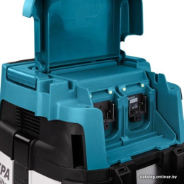 Пылесос Makita DVC867LZX4 (строительный, аккумулятор, регулировка мощности, сухая уборка, объем пылесборника: 8 л, мощность всасывания: 138.028 Вт /9.8 кПа, фильтр тонкой очистки)