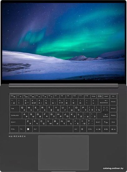 Ноутбук Maibenben P625 (P625QSF0LGRE0) 16" QHD IPS 350N 120Hz/i5-12450H/16GB/SSD512GB/Intel UHD/Fingerprint/Backlit/Linux/Dark Grey