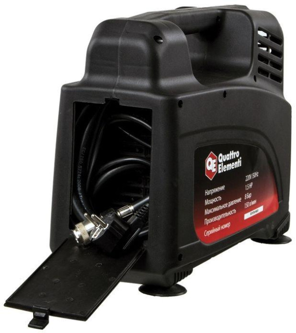 Компрессор поршневой Quattro Elementi KM 0-150 безмасляный 150л/мин 1100Вт черный