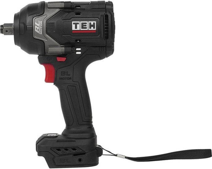 Гайковерт TEH LW850N (мах крутящий момент: 850 нм, 3 режима работы, патрон: 1/2 дюйма с отверстием и фрикционным кольцом, поставляется в коробке без акб и зу)