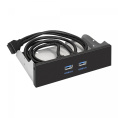 Планка USB Exegate U5H-615, 5,25", 2*USB3.0, черная, металл, подсоед. к MB OEM (127616) EX289289RUS