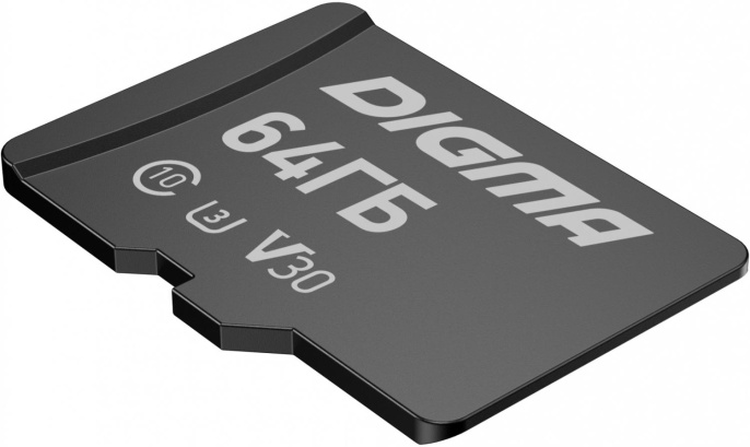 Флеш карта microSDXC 64GB Digma CARD30 V30 + adapter DGFCA064A03