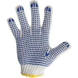 REXANT 09-0212 Перчатки х/б с нанесением ПВХ «Точка» , 4 нити, 63-65 г, 7,5 класс вязки