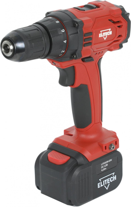 Дрель-шуруповерт Elitech ДА 12СЛ2 Е2201.004.02 аккум. патрон:быстрозажимной кейс в комплекте 191612