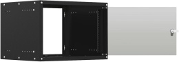 Шкаф коммутационный NTSS Lime NTSS-WL9U5545GS-BL настенный 9U 550x450мм пер.дв.стекл несъемн.бок.пан. 30кг черный 370мм 12кг 110град. 500мм IP20 сталь
