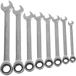 Набор комбинированных трещоточных ключей Gigant 8 шт, Сталь Cr-V, 8-19мм, GCRWS 8