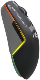 Мышь HAFF CyberFury (MS-GM220WR) (беспроводная: радио+BT+USB, 6 клавиш, RGB-подсветка, LED-дисплей, сенсор PixArt PAW3311, DPI: 20000, аккумулятор 500mAh, кабель 1.6 м плетеный Type-C, цвет: белый)