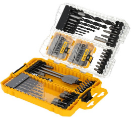 Набор оснастки DeWalt DT70784-QZ 100 предметов материал изготовления: HSS быстрорежущая сталь, для дрелей/шуруповертов/гайковертов, состав набора: биты, держатель, зенкеры, сверла, торцевые головки, тип шлица: звездочка Torx , крест PH1, крест PH2, крес