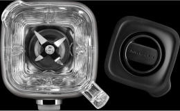 Блендер стационарный KitchenAid Блендер Artisan со стеклянным стаканом 1.4 л, серебряный медальон (5KSB4026EMS)