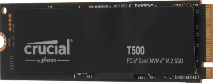 Твердотельный накопитель SSD Crucial M.2 2280 500GB Crucial T500 Client SSD CT500T500SSD8 PCIe Gen4x4 with NVMe, 7200/5700, TLC, 300TBW
