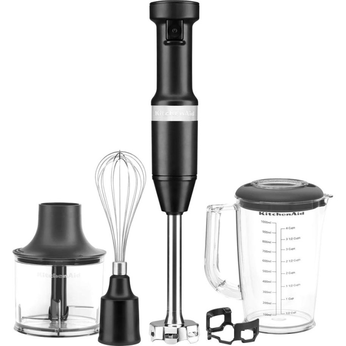 Погружной блендер KitchenAid с аксессуарами,Матовый черный (5KHBV83EBM)