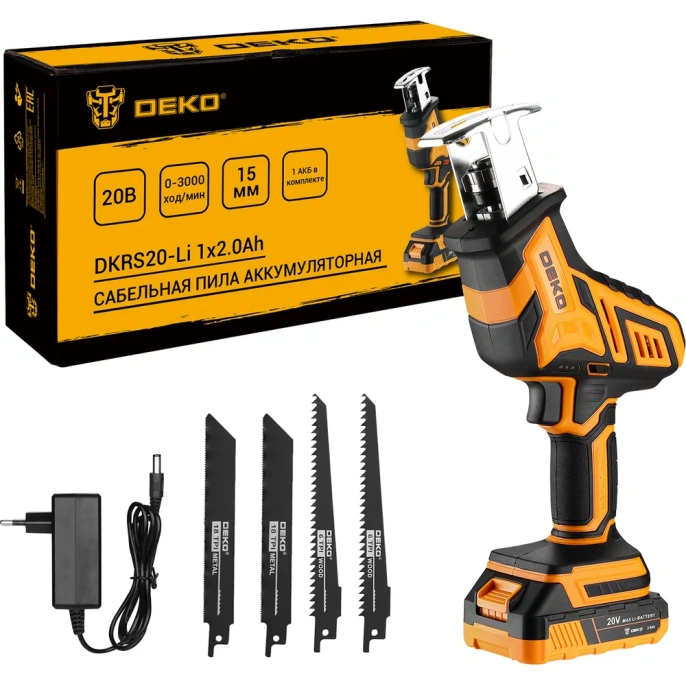 Аккумуляторная сабельная пила DEKO DKRS20-Li 063-4310