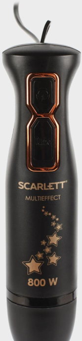 Блендер Scarlett Золотая коллекция SC-HB42M45, погружной, черный/золотистый
