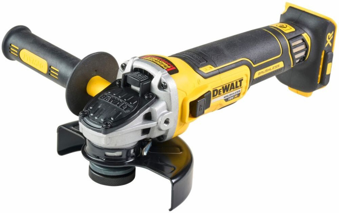 Угловая шлифмашина DeWalt DCG405NT-XJ тип двигателя: бесщеточный, источник питания: аккумулятор, Li-Ion, 18В, выходная мощность: 800Вт, диаметр диска: 125мм, диаметр посадочного отверстия: 22.2мм, резьба шпинделя: М14, Max число оборотов: 9000об/мин, уро