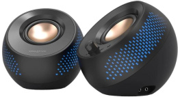 Колонки Bluetooth Creative Pebble X, 2.0, черный [51mf1715aa000]