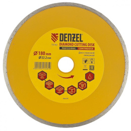 Алмазный диск DENZEL 73130,  по бетону, кирпичу, камню,  180мм,  2.4мм, 22.2мм