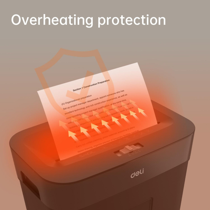 Уничтожитель бумаг Deli ET023,  с автоподачей,  P-4,  4х25 мм, 8 лист. одновременно, 15л