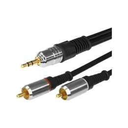 Шнур REXANT Стерео 3,5 мм - 2RCA, 5 м, Gold-металл 17-4225