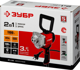 Дрель-миксер Зубр МР-1100 1100Вт М14 реверс