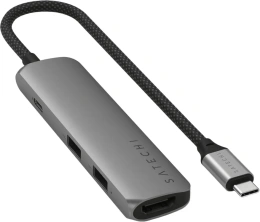 Адаптер Satechi 4-in-1 USB-C PD&2xUSB-A 3.2 Gen2&HDMI 4K@60Hz Slim Multiport Adapte. Цвет: серый космос (ST-P4SM)