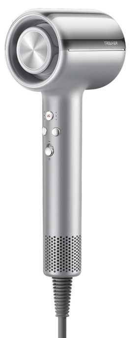 Фен Trouver Shine 20 Silver AMSH20 уход за кожей головы с помощью искусственного интеллекта, технология AeroBlossom - стабильный поток воздуха и равномерный нагрев, 3 насадки