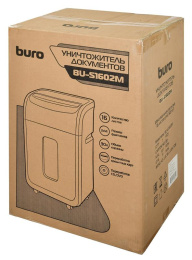 Шредер Buro Office BU-S1602M черный (секр.P-5) фрагменты 18лист. 30лтр. скрепки скобы пл.карты CD
