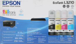 МФУ струйный Epson EcoTank L3210 103 цветная печать, A4, с СНПЧ, цвет черный [c11cj68405]