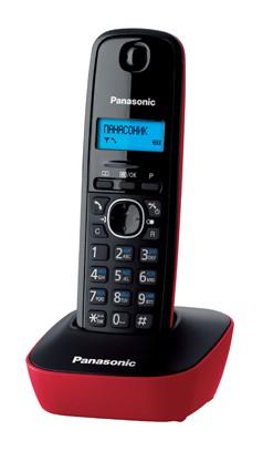 Радиотелефон Panasonic KX-TG1611RUR, красный и черный