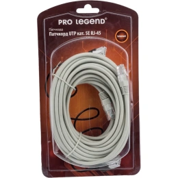 Патч-корд Pro Legend UTP категории 5E RJ-45 вилка - RJ-45 вилка, серый, 10 м. PL1224