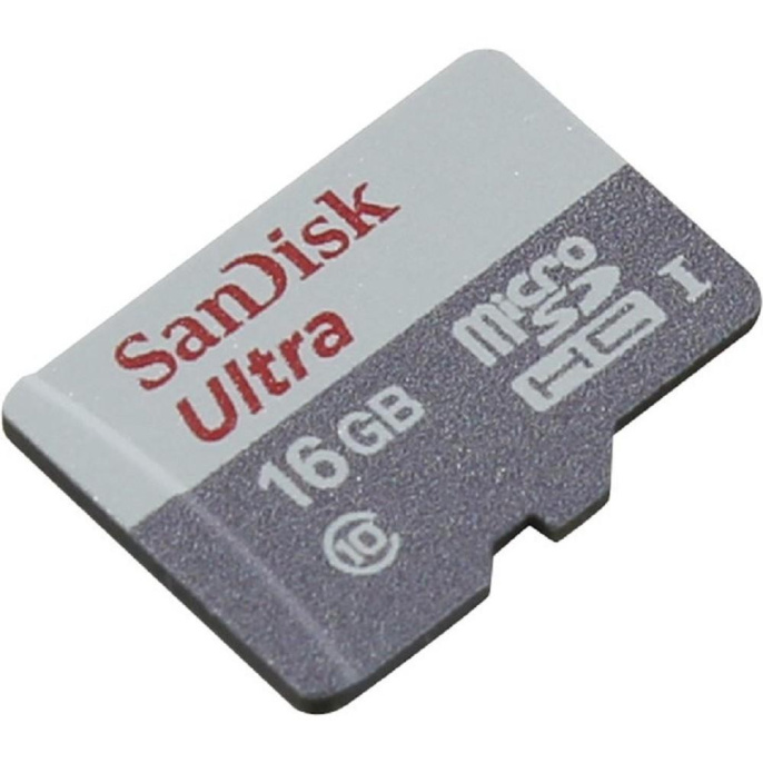 Флеш карта microSD 16GB SanDisk microSDHC Class 10 Ultra 80MB/s SDSQUNS-016G-GN3MN