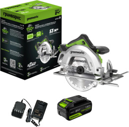 Циркулярная пила дисковая Greenworks GD24CS ручная D диска.:185мм 1500907CUB