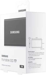 1ТБ Внешний диск SSD Samsung T7 MU-PC1T0T/WW, USB-C, запись - 1000МБ/с, чтение - 1050МБ/с, черный