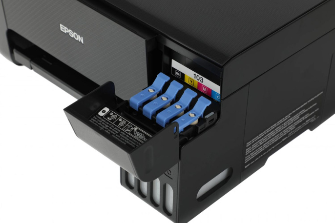 МФУ струйное Epson EcoTank L3210 (103) цветная печать, A4, с СНПЧ, черный [c11cj68405/c11cj68403]
