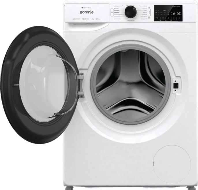 Стиральная машина Gorenje WPNEI72SA1SWIFI/C, с фронтальной загрузкой, 7кг, 1200об/мин, с паром, инверторная