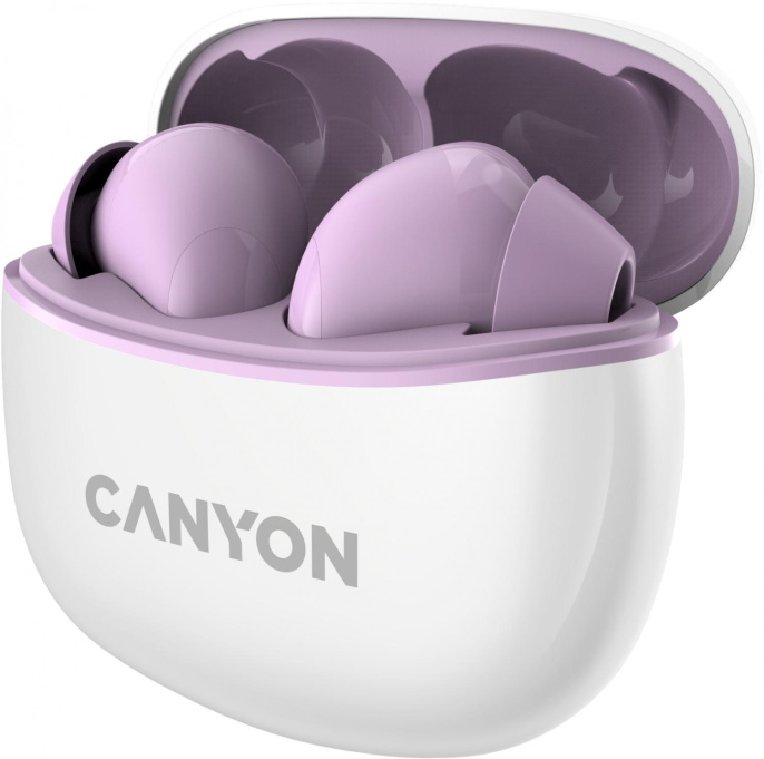 Гарнитура вкладыши Canyon TWS-5 фиолетовый беспроводные bluetooth в ушной раковине CNS-TWS5PU