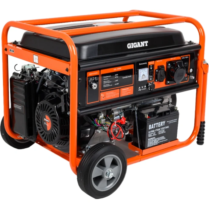 Бензиновый генератор Gigant (6,5 кВт; эл.стартер; ATS; колёса и ручки) GGL-6500E