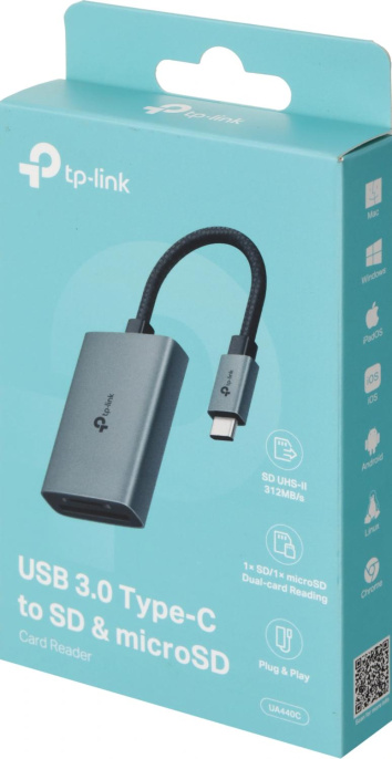 Картридер внешний TP-LINK UA440C, серый