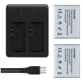 Аккумуляторные батареи для экшн-камеры AKASO Brave 4 Pro/V50X, 2x1350 мАч с двойным зарядным устройством USB