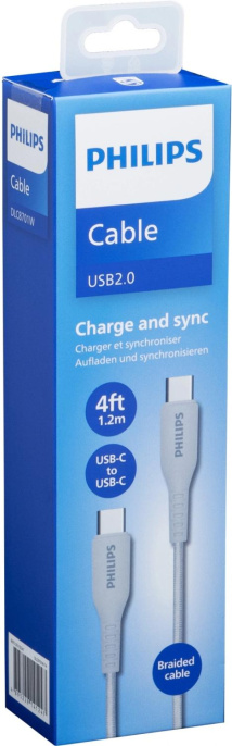 Кабель Philips DLC8701 USB Type-C m -USB Type-C m 1.2м белый коробка упак.:1шт