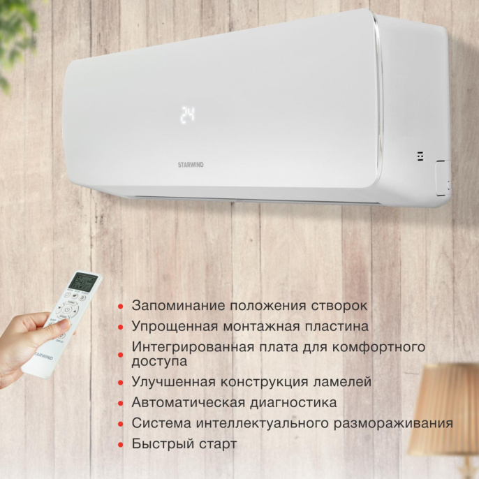 Сплит-система StarWind STAC-12PROF настенная, до 35м2, 12200 BTU, (комплект из 2-х коробок)