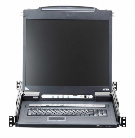 KVM консоль ATEN 19"1-Local/Remote Share Access 16-Port PS/2-USB VGA Single Rail LCD KVM over IP switch CL5716IN-ATA-RG
