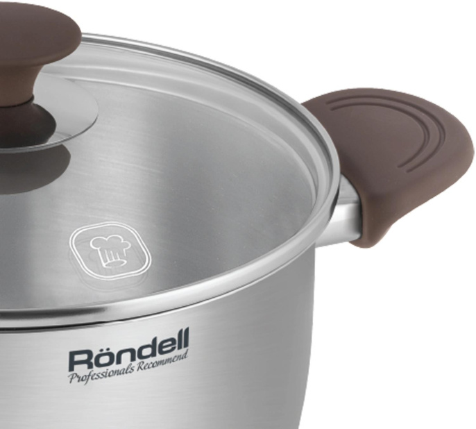 Кастрюля Rondell Coffee Bean RDS-1644 3.2л. d=20см (с крышкой) стальной