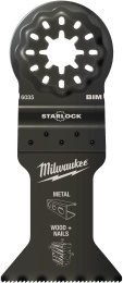 Полотно для мультитула Milwaukee 48906035 43x47мм биметаллическое, крепление Starlock, для дерева, металлических каналов и профилей, пластика