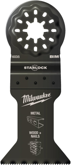 Полотно для мультитула Milwaukee 48906035 43x47мм биметаллическое, крепление Starlock, для дерева, металлических каналов и профилей, пластика