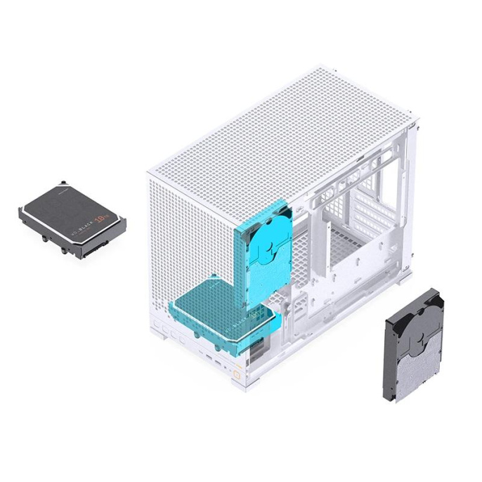 Корпус без блока питания Case JONSBO D32 PRO, Mini-Tower, TG, no fan, 2xUSB-A 3.2 + 1xUSB-C 3.2, mATX, mDTX, mITX White (D32 PRO White)