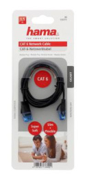 Патч-корд HAMA Slim-Flexible UTP, кат.6, 1.5м, 4 пары, многожильный,  черный