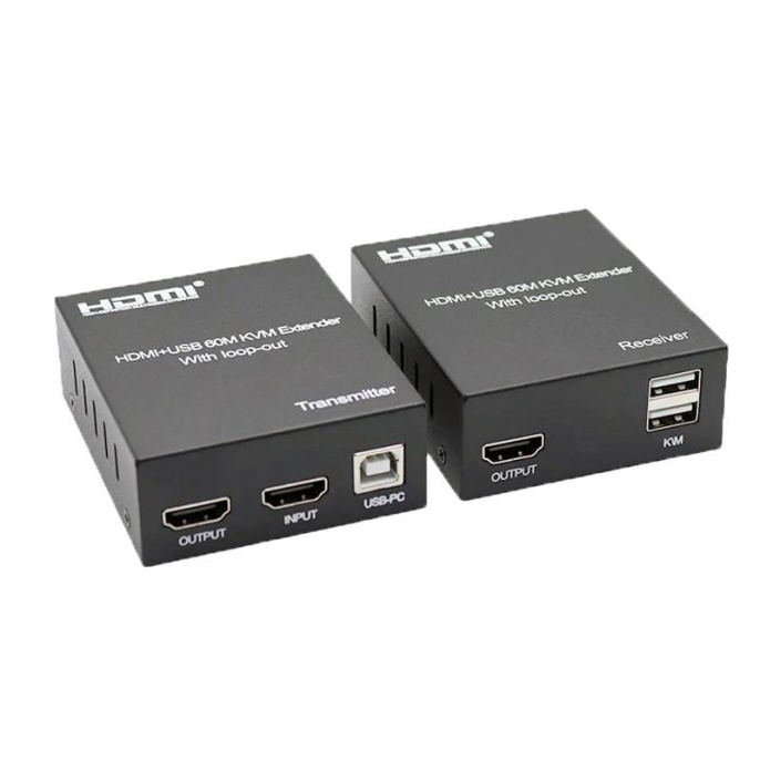 ORIENT VE049, HDMI KVM extender Tx+Rx , HDMI+USB+Audio удлинитель до 60 м по витой паре Cat5e/6, HDMI 1.4, 4K@30Hz/1080p@60Hz, HDCP 31211