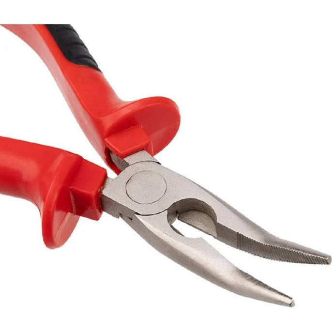 Rexant 12-4620 Тонкогубцы изогнутые 160 мм никелированные, двухкомпонентные рукоятки