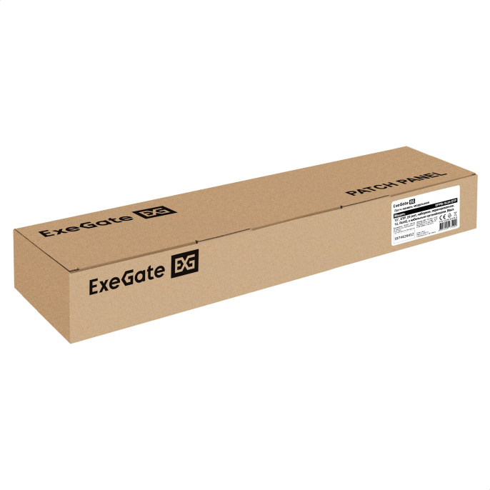Патч-панель модульная ExeGate EPPB-19-24-STP 19", STP, 24 port, наборная, экранированная, 1U, RoHS, с кабельным органайзером, Black, RTL EX297321RUS