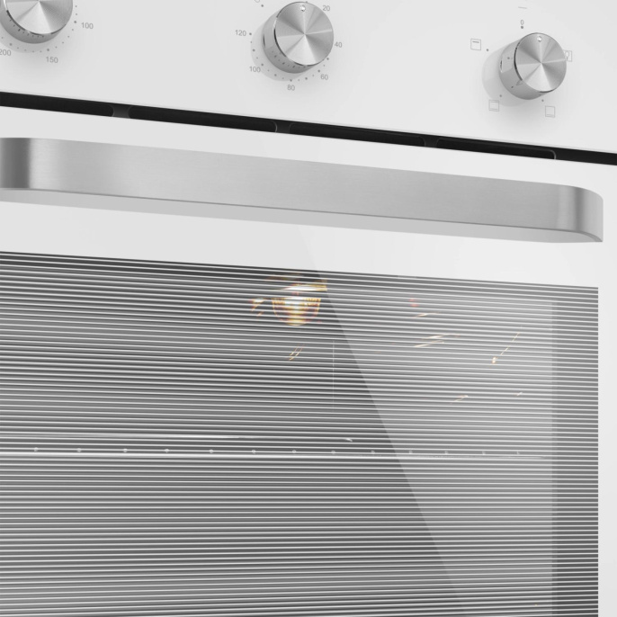 Духовой шкаф электрический MEFERI Light MEO604WH, 65л, дверца с 2 стеклами, белый